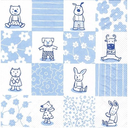 Lot 20 serviettes - serviette bébé garçon - bleu 