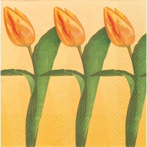 Lot 20 serviettes - tulipes orange - vive l'été 