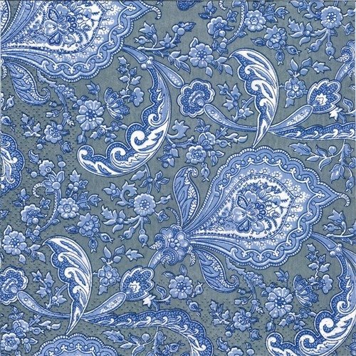 Lot 20 serviettes - arabesque - ton bleu 
