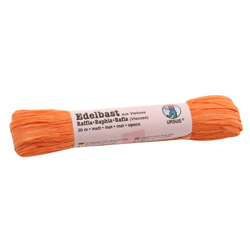 Raphia synthétique mat 1ère qualité 30m orange clair