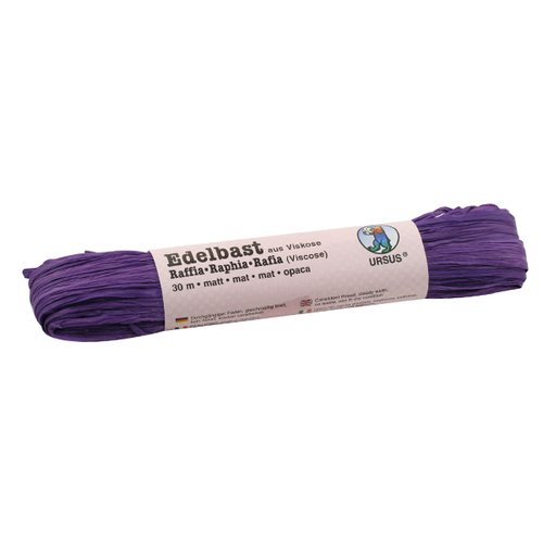 Raphia synthétique mat 1ère qualité 30m violet