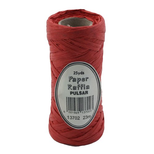 Bobine de +- 23m papier raphia rouge
