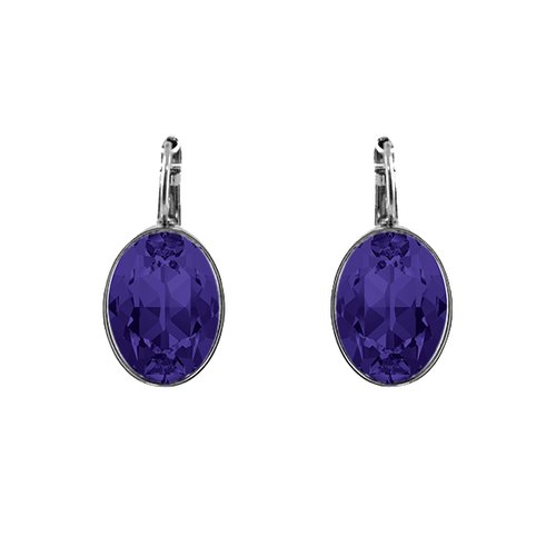 Boucles d'oreille avec pierre 4120 swarovski  18x13mm argent / purple velvet