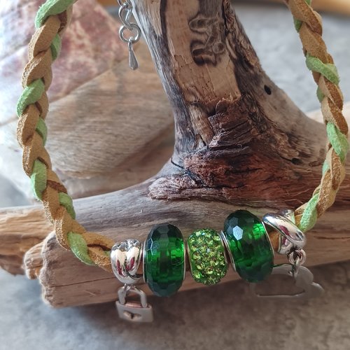 Bracelet perles vertes
