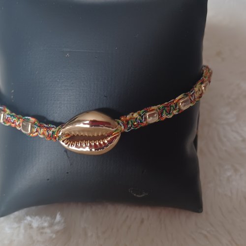 Bracelet macramé coquillage