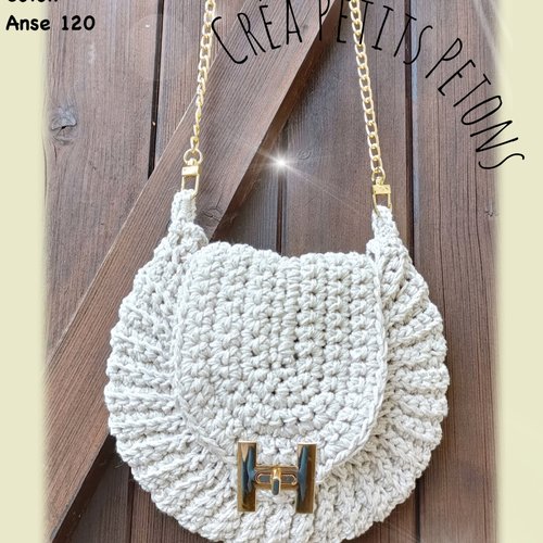 Sac crochet femme couture h beige or