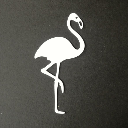 N 59 Decoupe D Un Flamant Rose En Papier Blanc Un Grand Marche