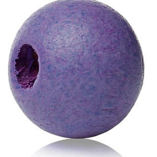 Lot de 50 perles Ovales en Bois 5 x 8 mm Violet 