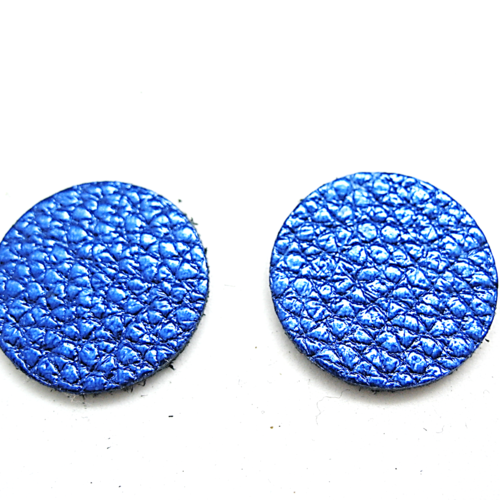 Rond cuir bleu 22 mm
