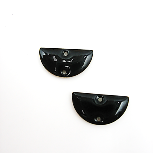 Connecteurs demi lune émaillés noirs 15x8mm