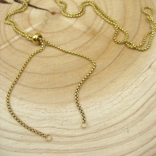1 collier réglable de chaine coulissante en acier inoxydable doré 60 cm