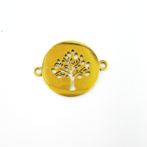Connecteur arbre de vie en acier inoxydable doré