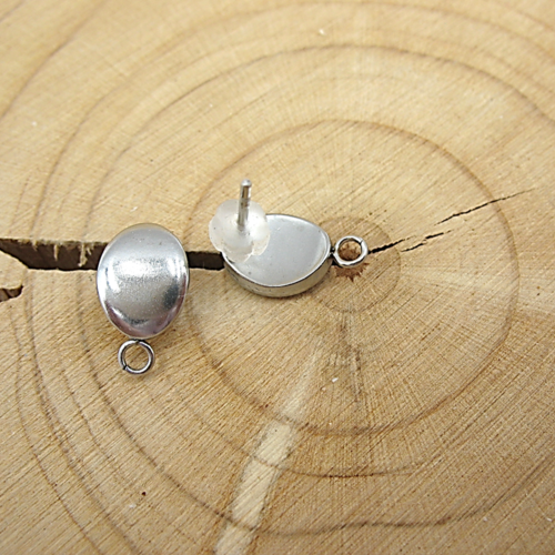 Boucles d'oreilles ovales acier inoxydable