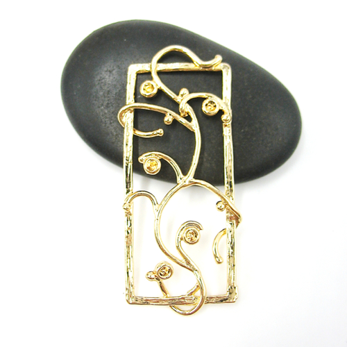 Pendentif rectangle floral