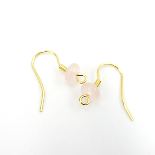 2 supports crochets de boucles d'oreilles en acier inoxydable et rondelles roserondelles bleues