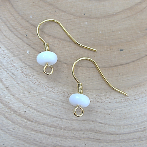 2 supports crochets de boucles d'oreilles en acier inoxydable et rondelles blanchesrondelles bleues