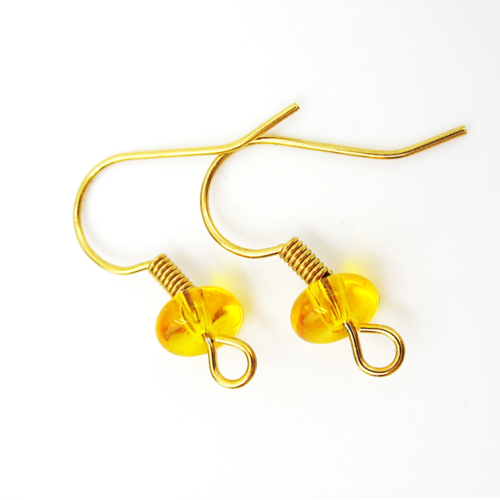 2 supports crochets de boucles d'oreilles en acier inoxydable et rondelles jaunes
