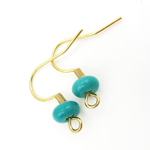 2 supports crochets de boucles d'oreilles en acier inoxydable et rondelles bleu canard ou vert paon