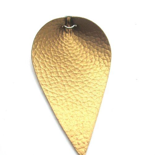 1 feuille dorée en simili cuir 63 mm