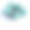Perle indonésienne turquoise à strass  blanc