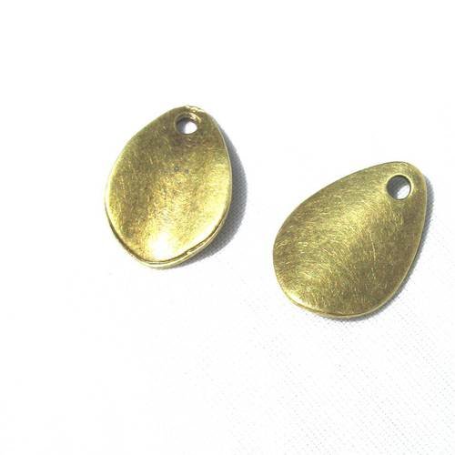 2 gouttes incurvées bronze breloques ou pendentifs 17 mm 