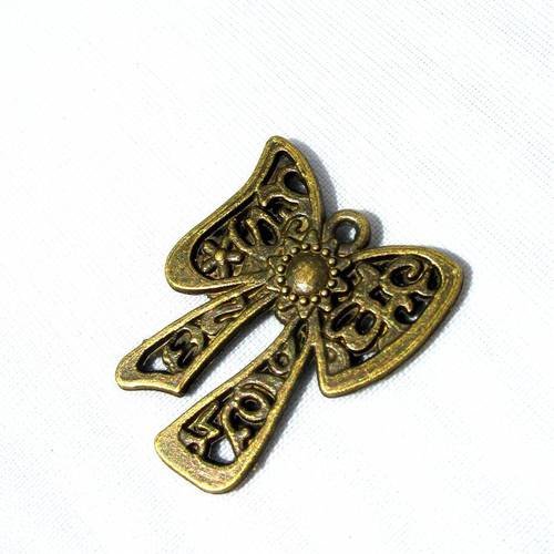 Pendentif, breloque noeud papillon bronze 