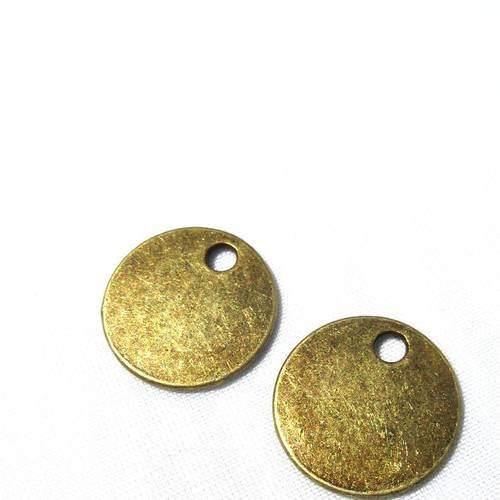 Sequins, breloques ronds bronze de 16 mm