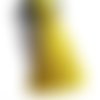 Grand pompon vert jaune doré en nylon de 7,4 cm