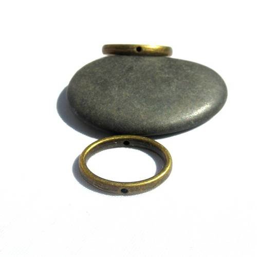 2 cadres de perles ovales bronze  19x14 mm 