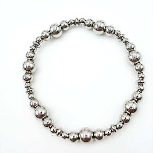 Bracelet élastique en perles acier inoxydable