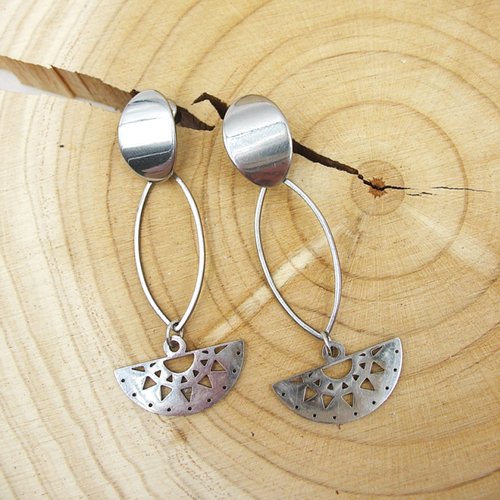 Boucles d'oreilles  en acier inoxydable