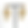 Boucles d'oreilles marron et beige  sur supports en acier inoxydable