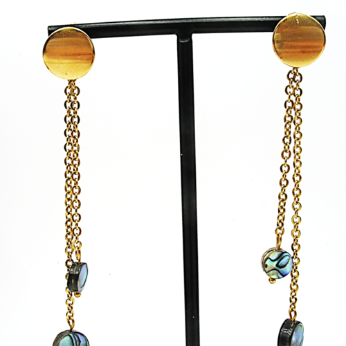 Boucles d'oreilles nacre et acier inoxydable