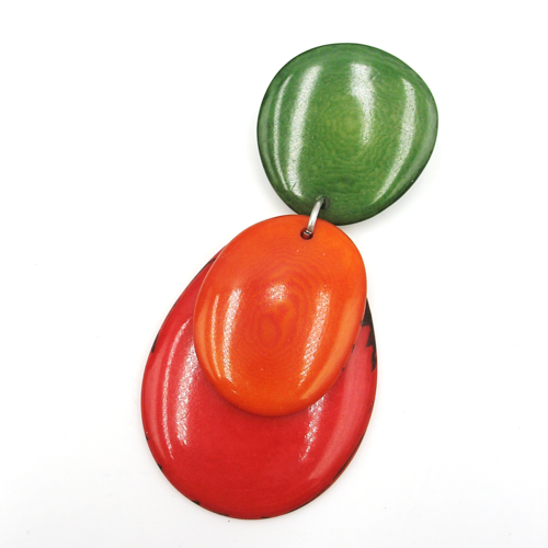 Broche multicolore en ivoire végétal