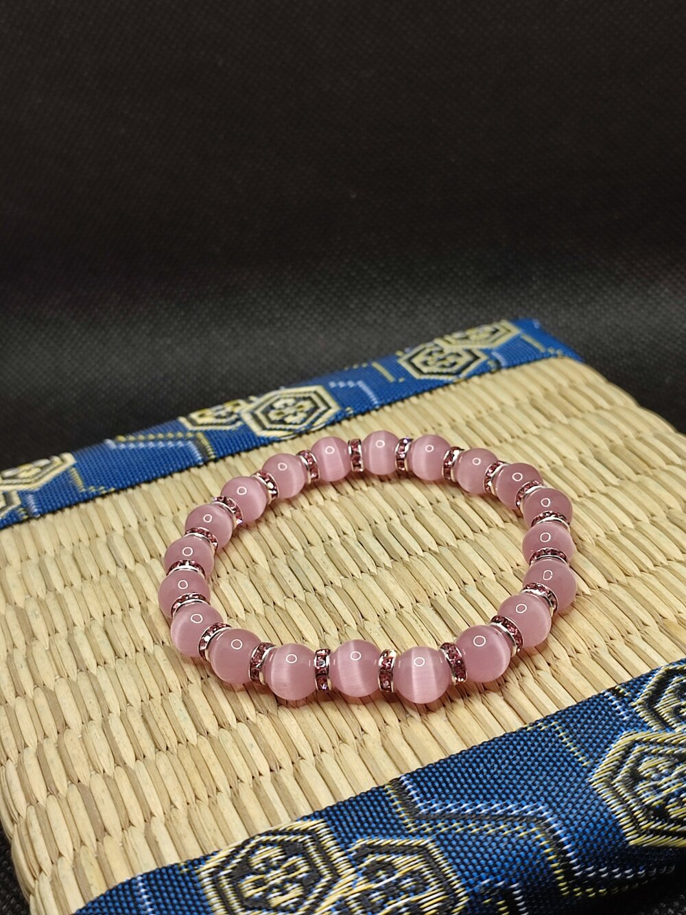 Bracelet de perles œil de chat pour hommes et femmes, pierre naturelle,  perles rondes, quartz lisse