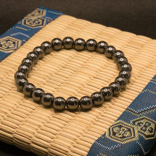 Bracelet hématite artisanal en perles naturelles de 8 mm, bracelet vitalité , pierres hématite naturelles