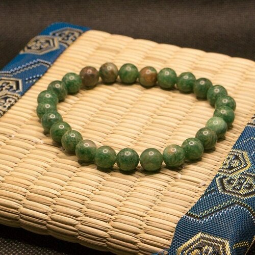 Bracelet jades africaine vertes artisanal en perles naturelles de 8 mm, pierres semi précieuses véritables, homme , femme