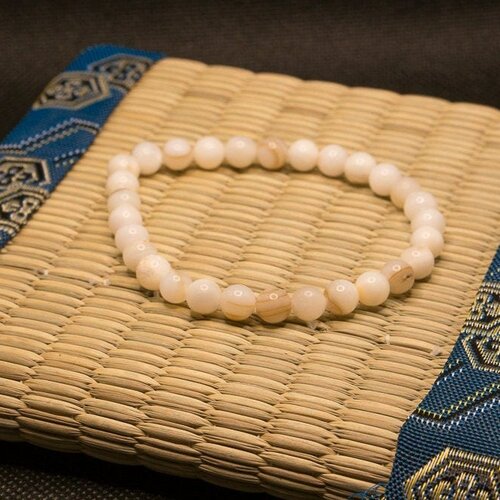 Bracelet en perles de nacre artisanal en perles naturelles de 7 mm, pierres semi précieuses véritables, homme , femme