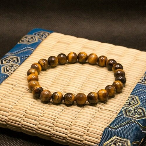 Bracelet oeil de tigre en perles naturelles de 8 mm, pierres semi précieuses véritables, homme , femme