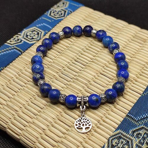 Bracelet lapis lazuli d' afghanistan arbre de vie petit, bracelet anti stress