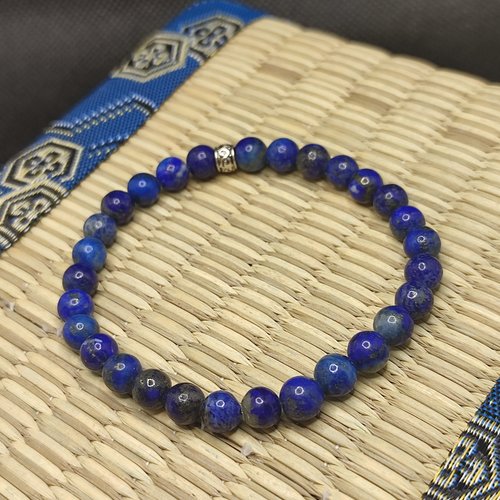 Bracelet lapis lazuli d' afghanistan, nature, perles de 6 mm bracelet anti stress