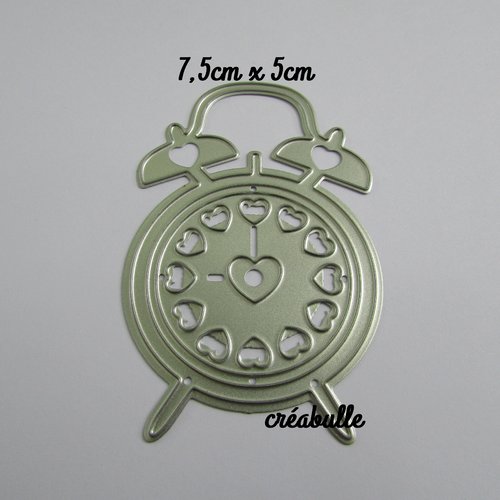 Die cut metallique forme d'horloge reveille vintage coeur amour pour toutes machines de decoupe perforatrice pochoir 