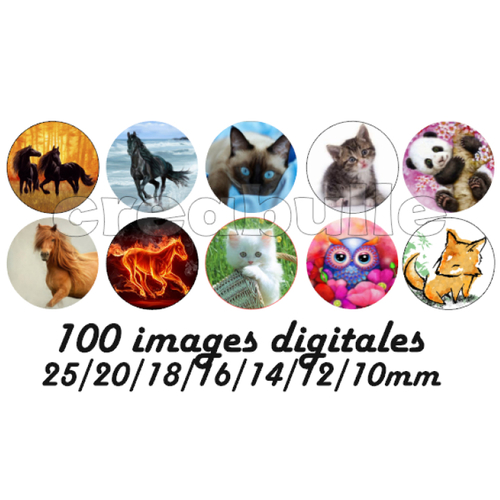 100 images digital numérique toutes taille animaux chat cheval renard... pour scrap, bijou ou même couture sur flex imprimable