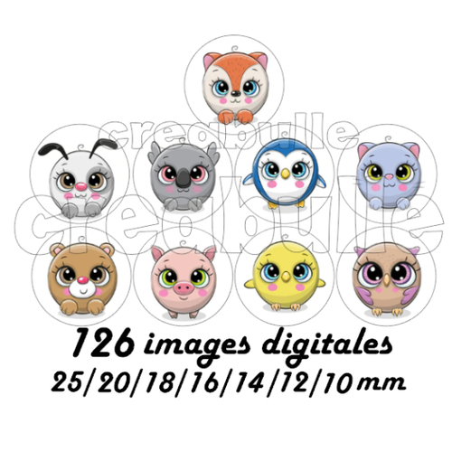 126 images digital numérique toutes taille animaux anibou pour scrap, bijou ou même couture sur flex imprimable