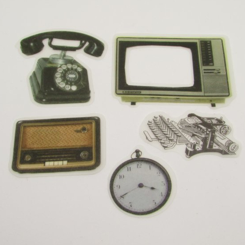 Lot stickers vintage autocollant transparent (b) pour scrap mini carte page agenda art journal....