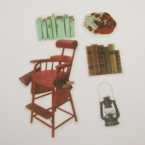 Lot stickers vintage autocollant transparent (h) pour scrap mini carte page agenda art journal....