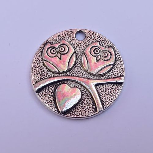 1 breloque hibou chouette coeur arbre pendentif charm pour bijou porte clé fimo sac 