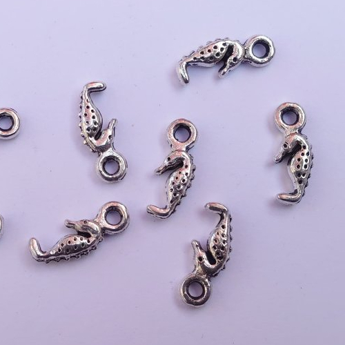 10 breloque hippocampe mer poisson pendentif charm pour bijou porte clé fimo sac 