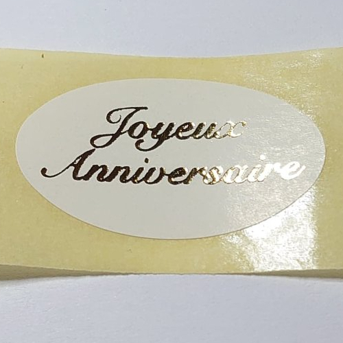10 stickers joyeux anniversaire doré blanc autocollant pour cadeau offrir jours spécial marché
