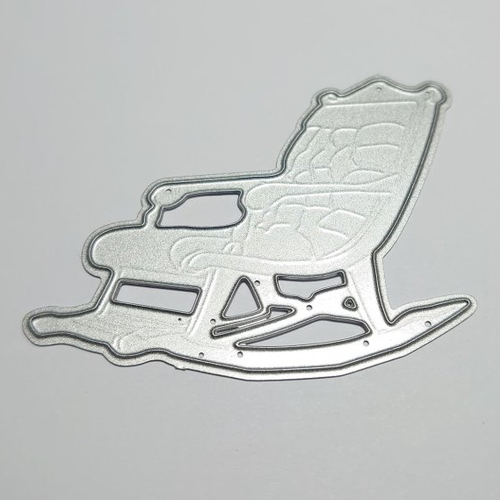Die cut metallique rockincher chaise vintage forme pour toutes machines de decoupe perforatrice pochoir 